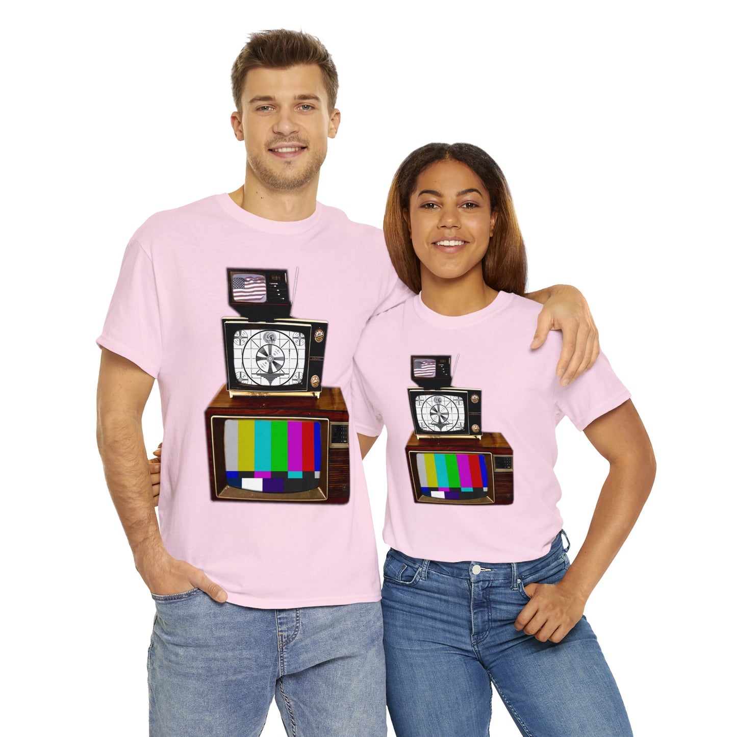 Vintage Televisions, Tube TV, Sign Off Screen, Old School, Vintage, Retro Heavy Cotton Tee