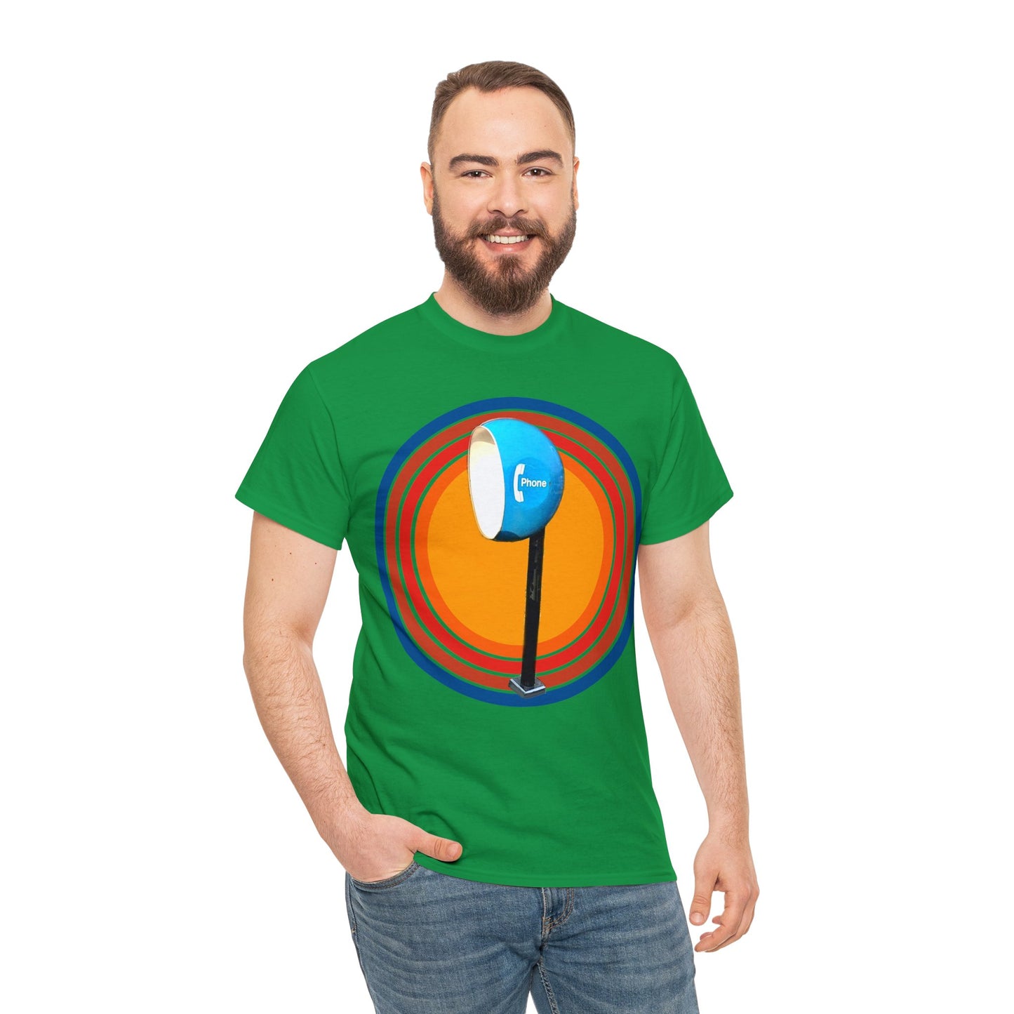 Vintage Egg Shaped Phone Booth, Retro Phone Booth Heavy Cotton Tee