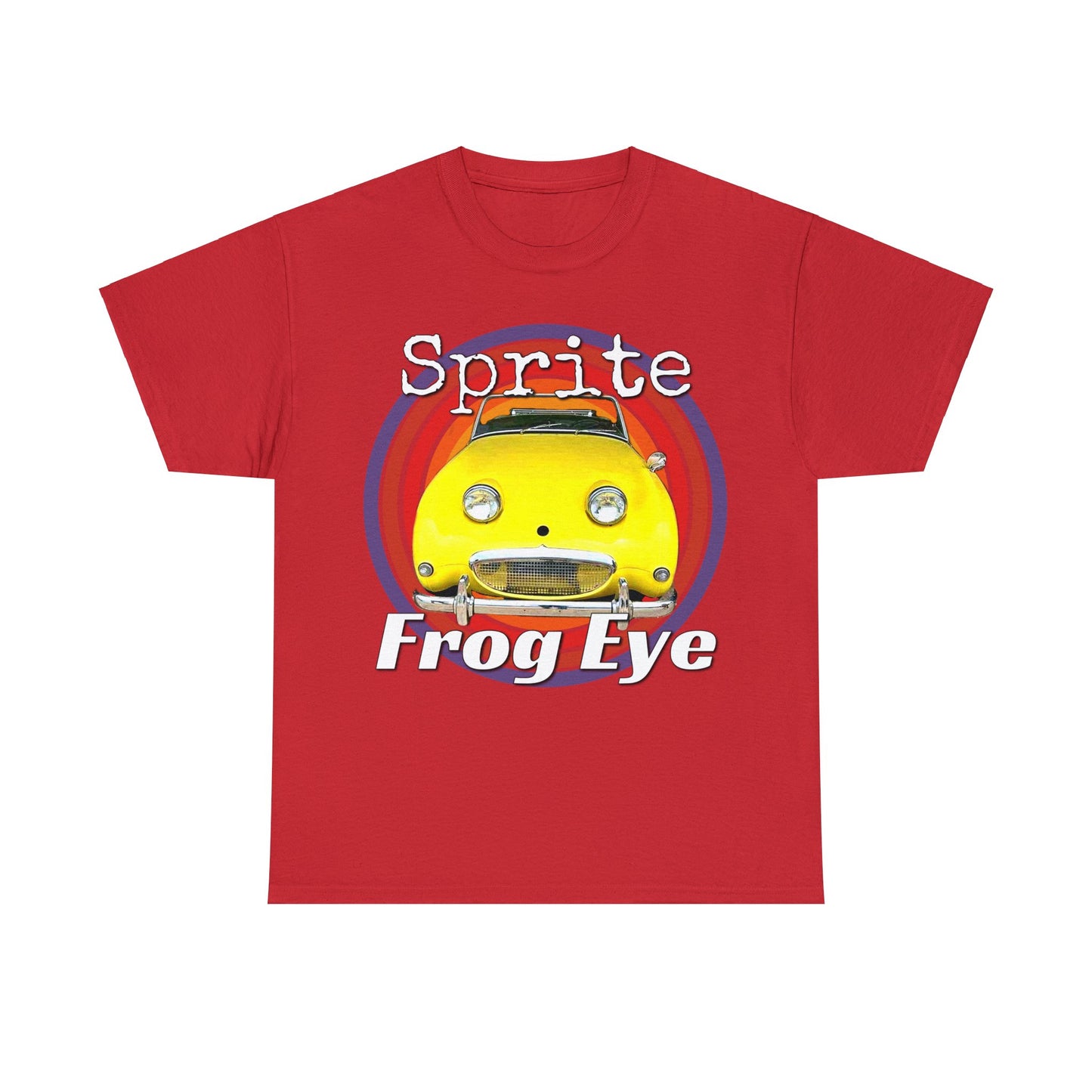 Vintage Retro Sprite Frog Eye Convertible Car Heavy Cotton Tee