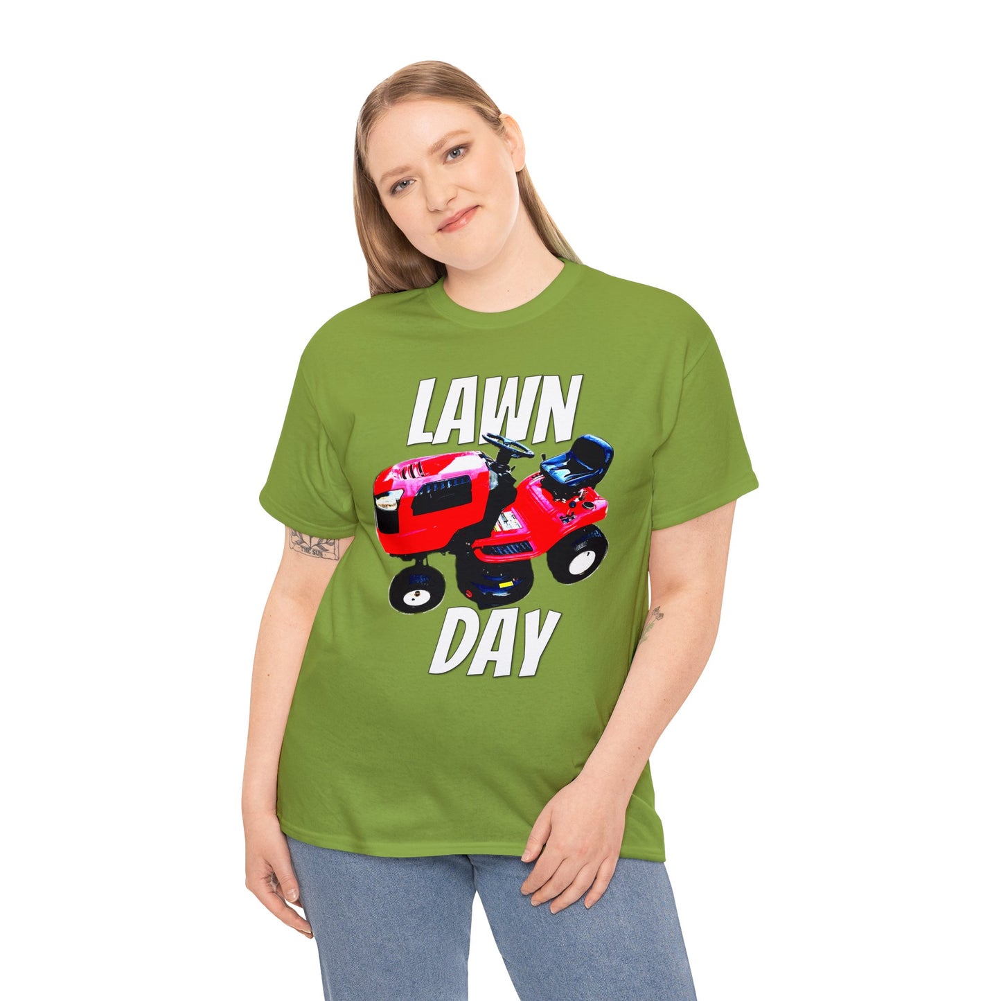 Vintage Riding Lawn Mower, Lawn Mowing Tractor, Ride On Mower Heavy Cotton Tee