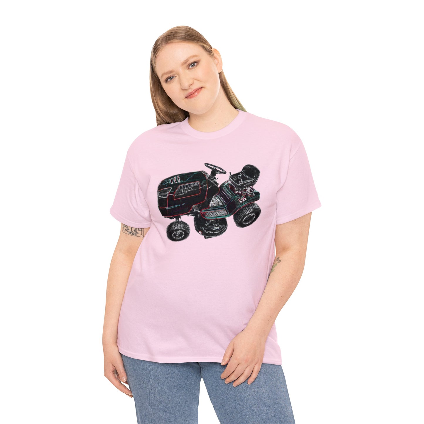 Vintage Riding Lawn Mower, Lawn Mowing Tractor, Ride On Mower Heavy Cotton Tee