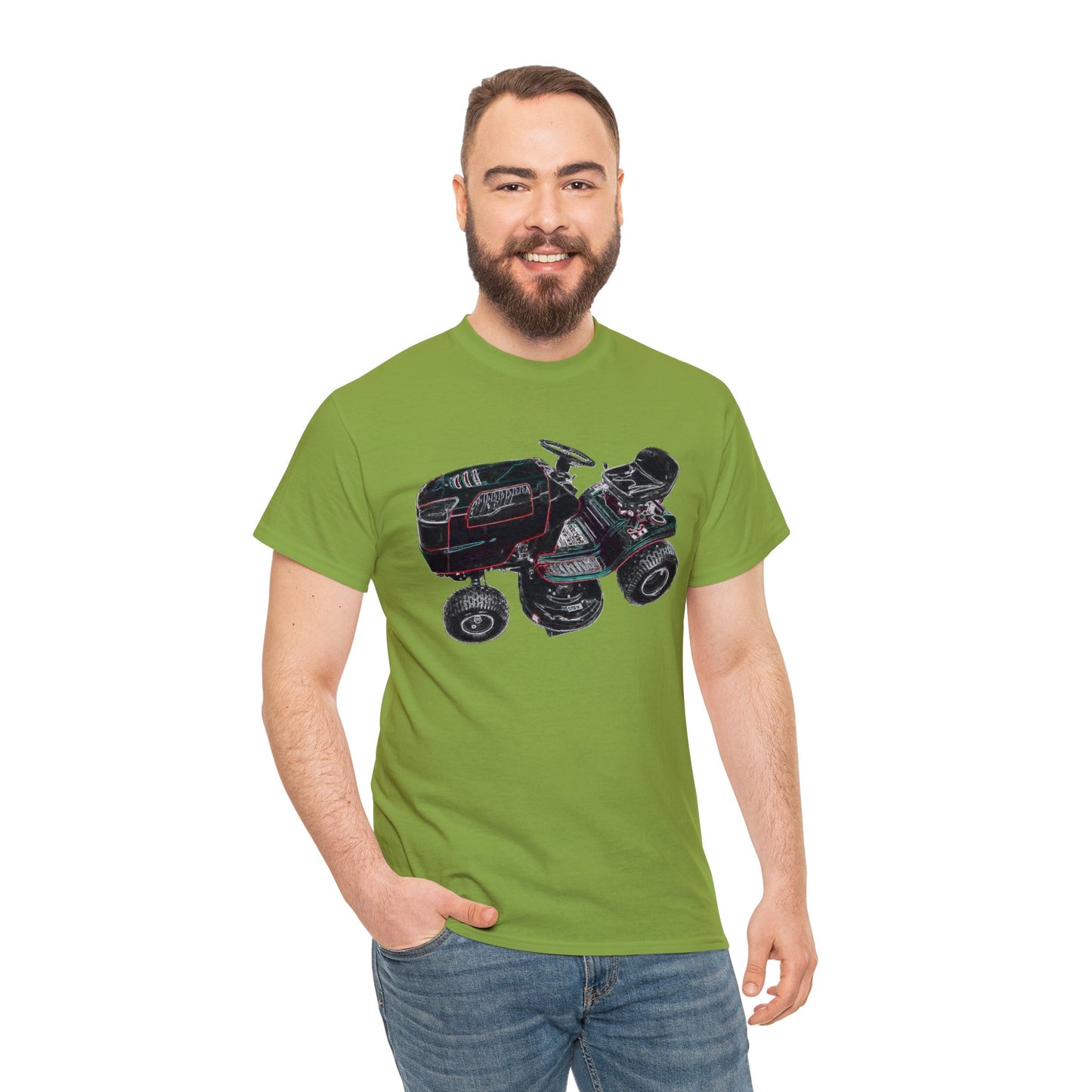 Vintage Riding Lawn Mower, Lawn Mowing Tractor, Ride On Mower Heavy Cotton Tee