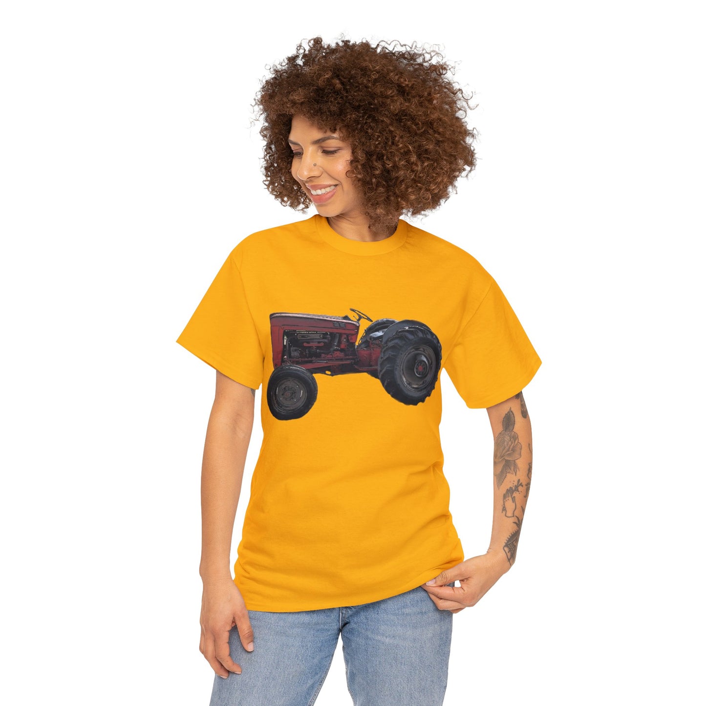 Vintage Retro Farm Tractor Heavy Cotton Tee