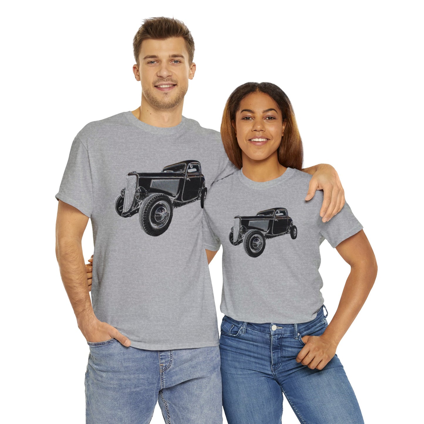 Hot Rod, Retro Rat Rod Car, Antique Automobile, Vintage Car, Rockabilly Heavy Cotton Tee