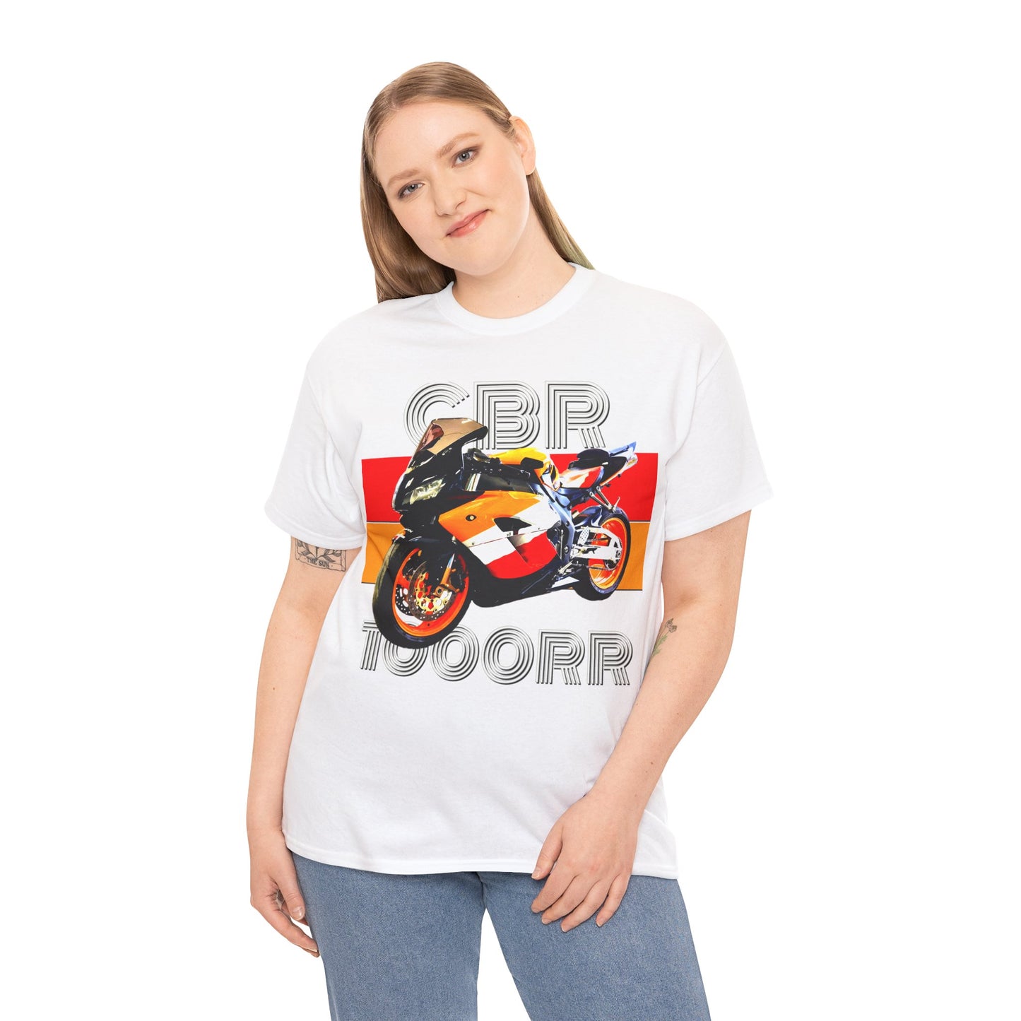 CBR 1000RR Motorcycle, Vintage Street Bike, Street Motorcycle, Sport Bike Heavy Cotton Tee