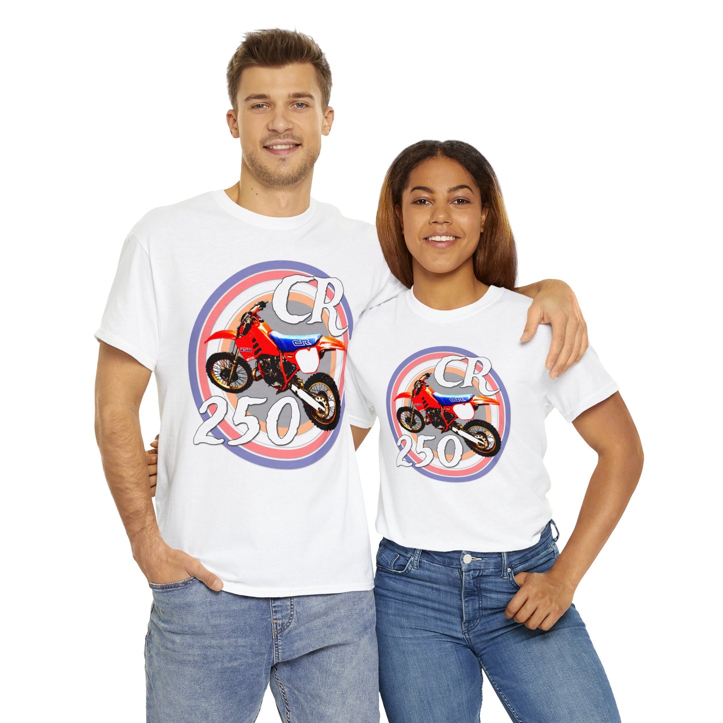 CR 250 R Vintage Retro Motorcross Motocross Motorcycle Dirt Bike Heavy Cotton Tee