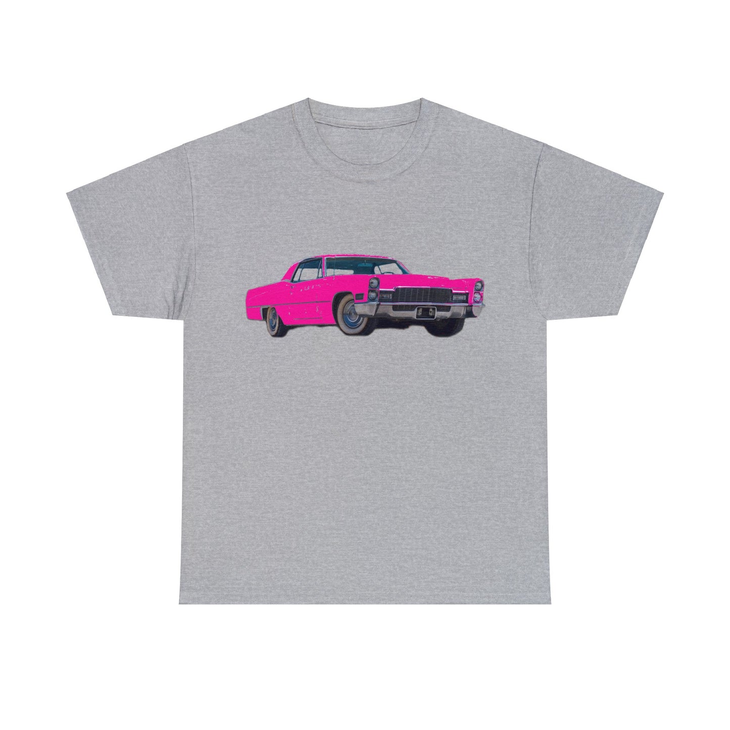 Pink Cadillac, Vintage Car, Caddy Daddy, Retro DeVille Heavy Cotton Tee