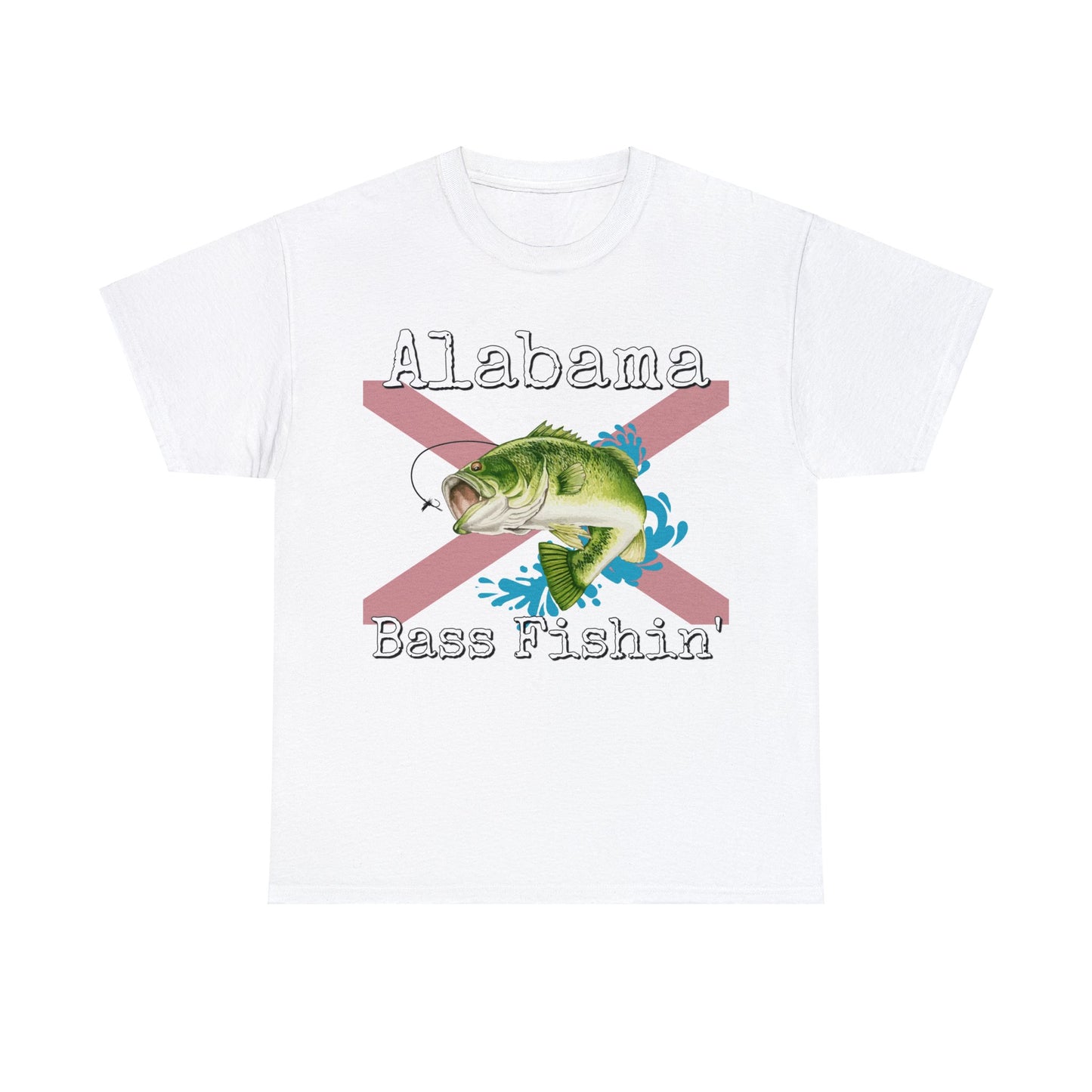 Vintage Retro Alabama Bass Fishing Heavy Cotton Tee