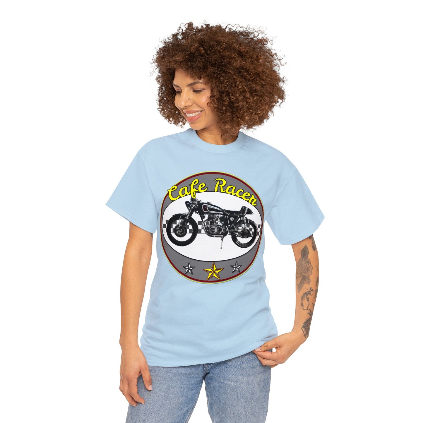 Cafe Racer Motorcycle, Street Bike, Street Motorcycle Heavy Cotton Tee