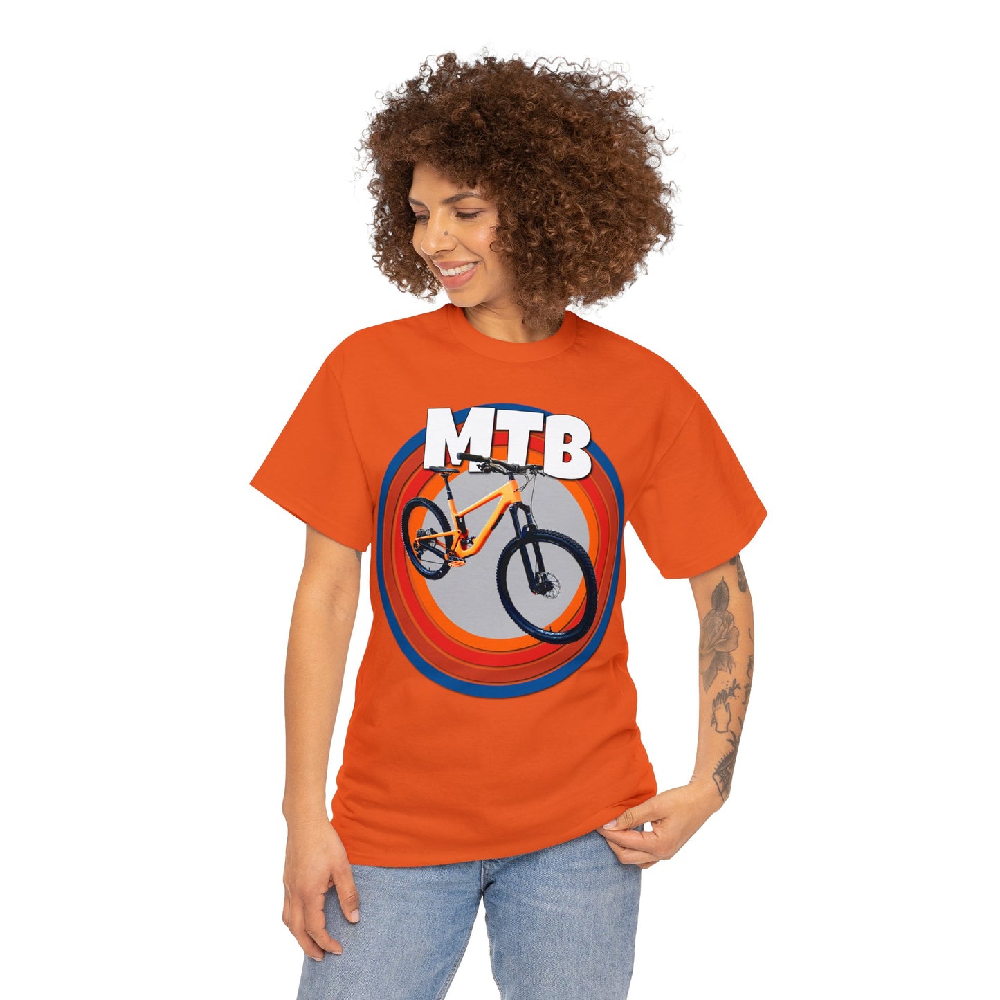 Mountain Bike, Mountain Biker, Full Suspension Mountain Bike, MTB Heavy Cotton Tee