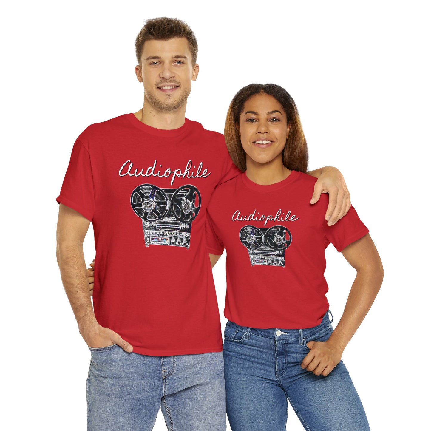 Vintage Reel-to-Reel Tape Player Unisex Heavy Cotton Tee