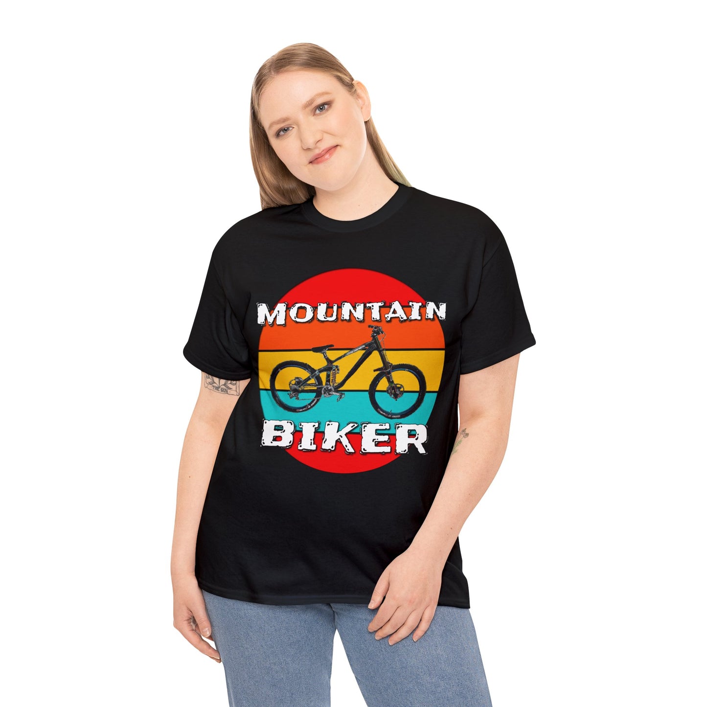 Mountain Bike, Mountain Biker, Full Suspension Moutain Bike Heavy Cotton Tee