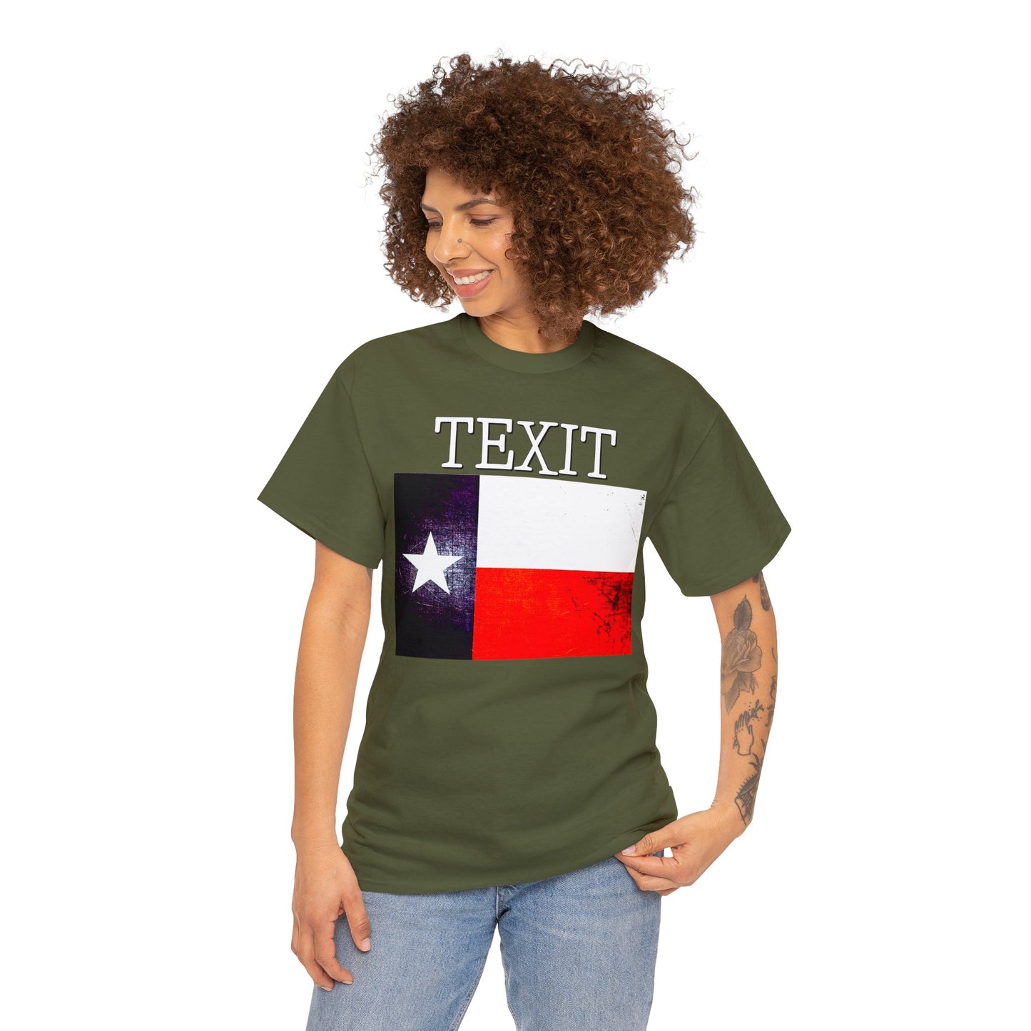 Texit Texas Flag Texas Independence Heavy Cotton Tee