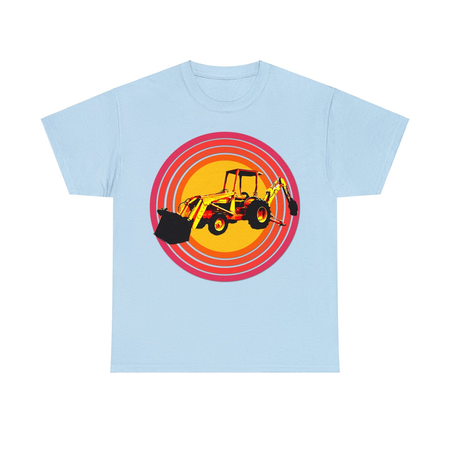 Back Hoe, Tractor, Bulldozer, Excavator, Construction, Under Construction Heavy Cotton Tee
