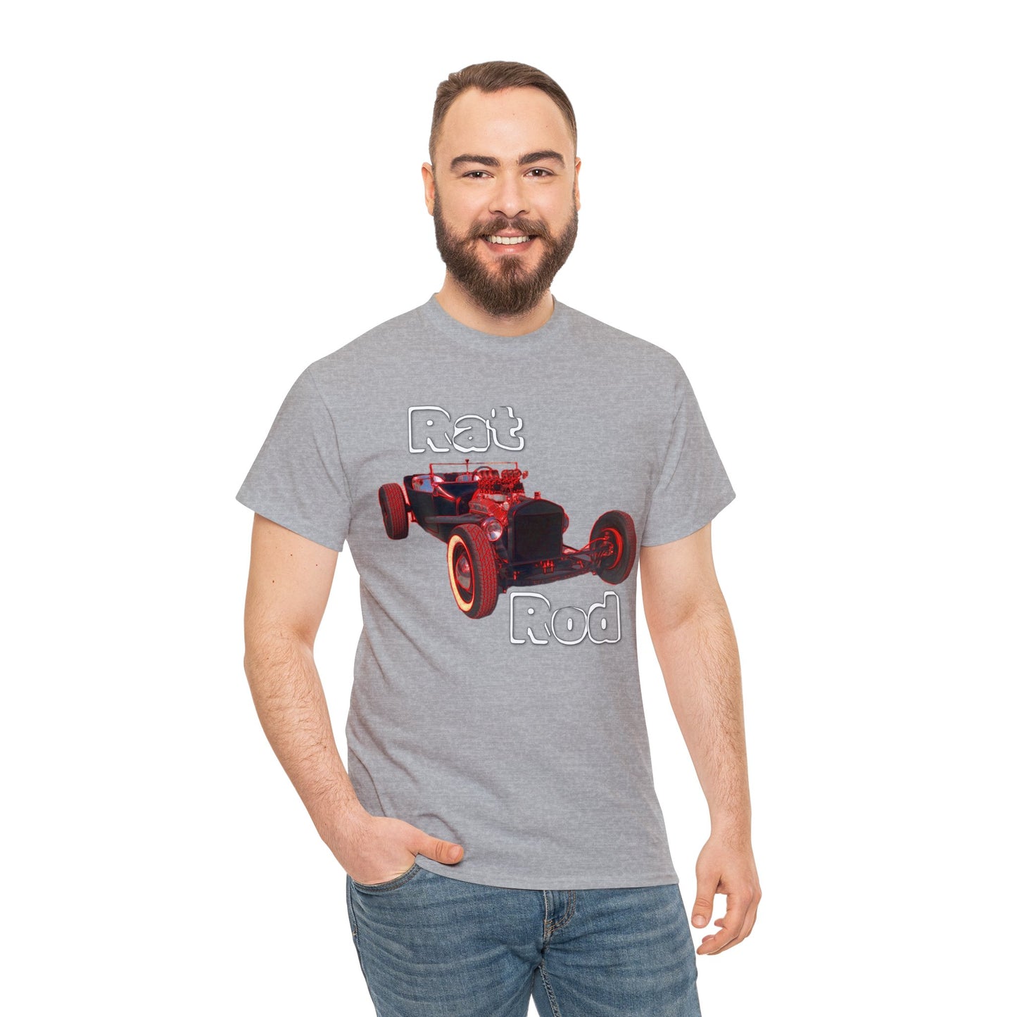 Hot Rod, Retro Rat Rod Car, Antique Automobile, Vintage Car, Rockabilly Heavy Cotton Tee