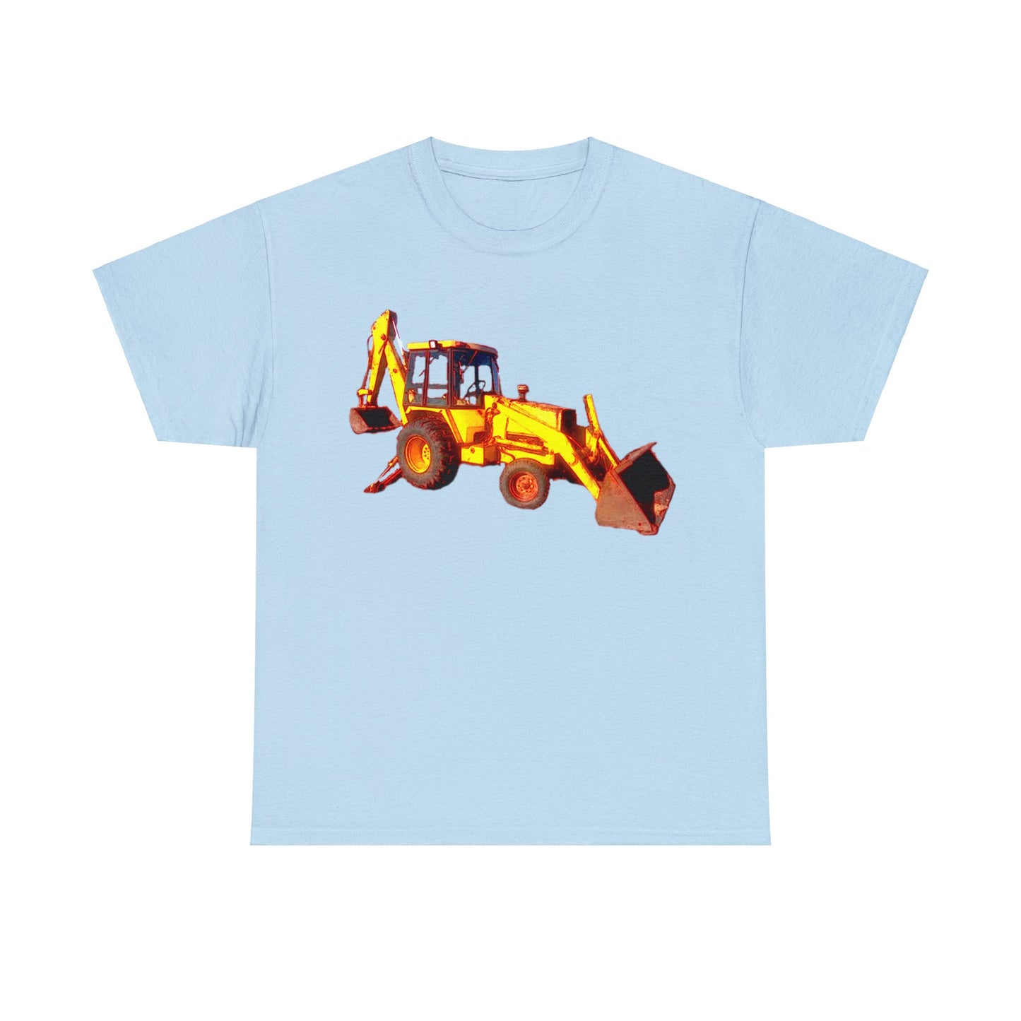 Back Hoe, Tractor, Bulldozer, Excavator, Construction, Under Construction Heavy Cotton Tee