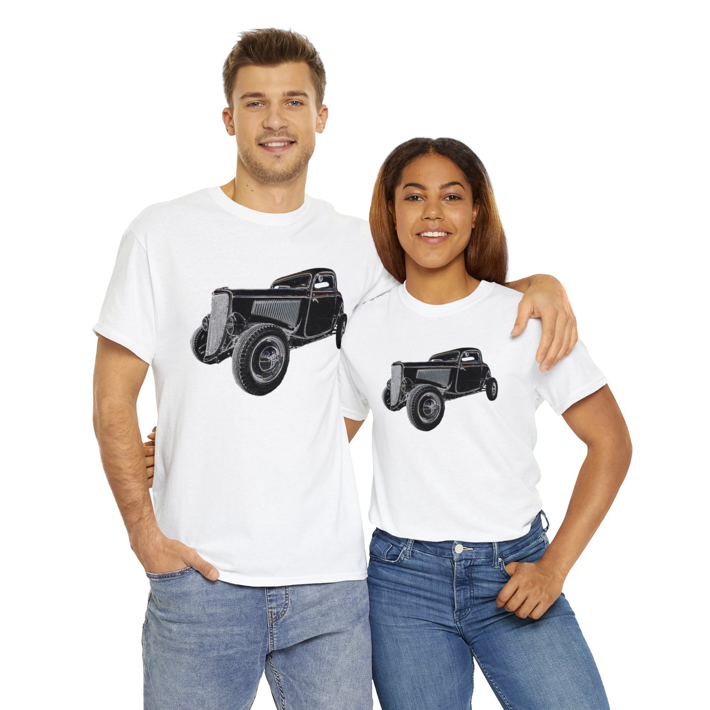 Hot Rod, Retro Rat Rod Car, Antique Automobile, Vintage Car, Rockabilly Heavy Cotton Tee
