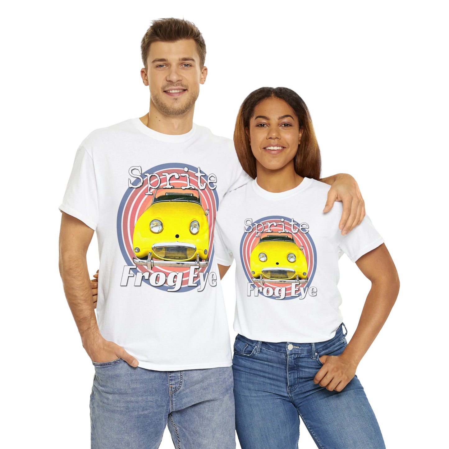 Vintage Retro Sprite Frog Eye Convertible Car Heavy Cotton Tee