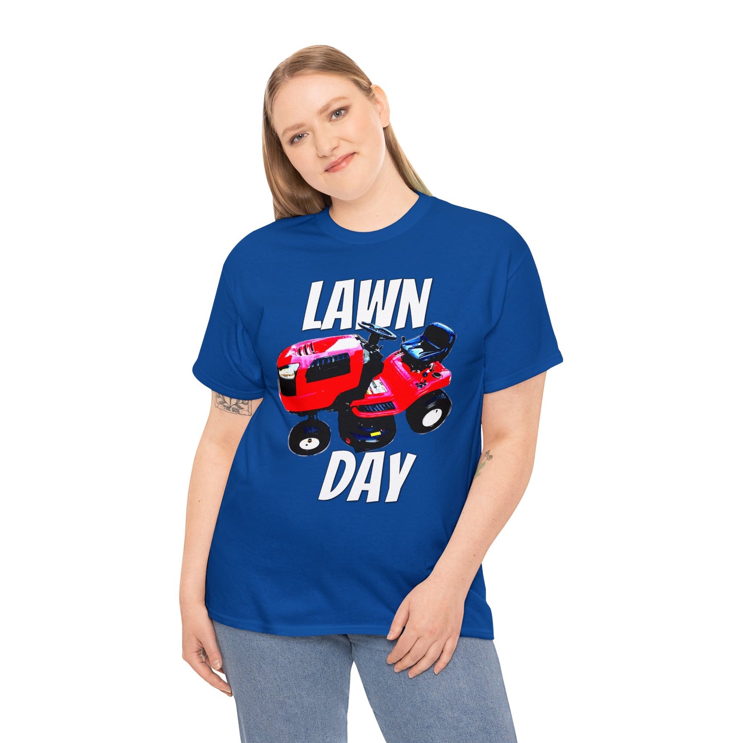 Vintage Riding Lawn Mower, Lawn Mowing Tractor, Ride On Mower Heavy Cotton Tee