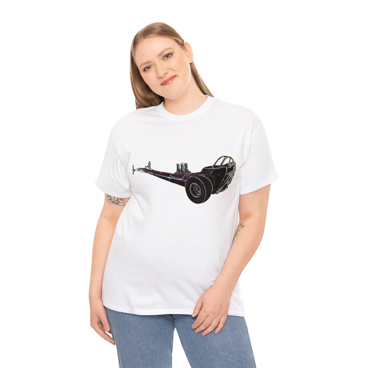 Vintage Drag, Retro Drag, Dragster, Vintage Dragster, Race Car Heavy Cotton Tee