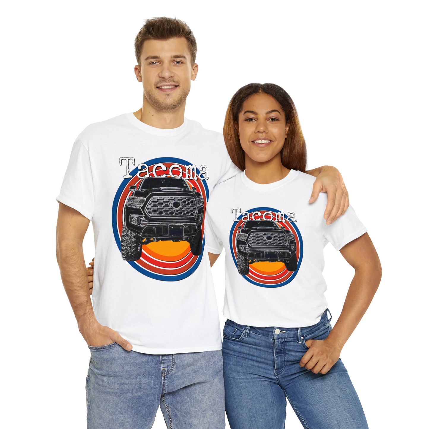Tacoma 4x4 Pick Up Truck, Off Road Pickup Truck Heavy Cotton Tee