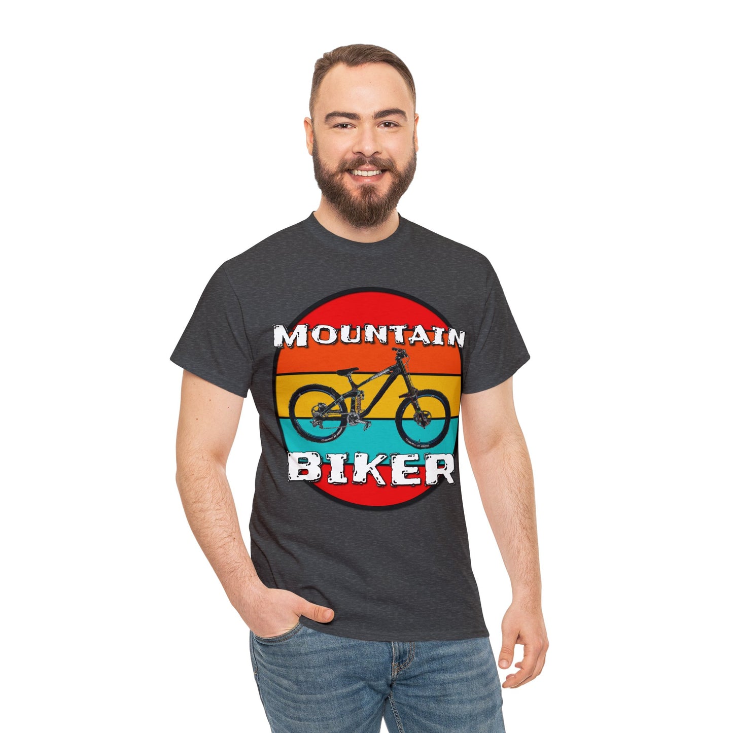 Mountain Bike, Mountain Biker, Full Suspension Moutain Bike Heavy Cotton Tee