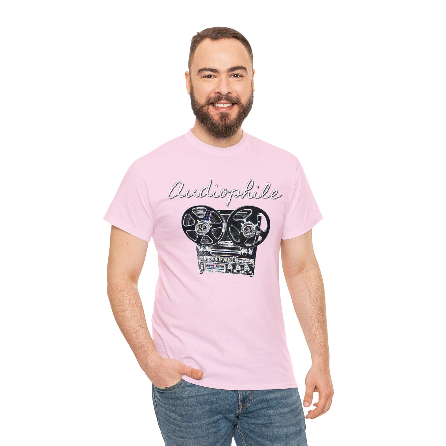 Vintage Reel-to-Reel Tape Player Unisex Heavy Cotton Tee