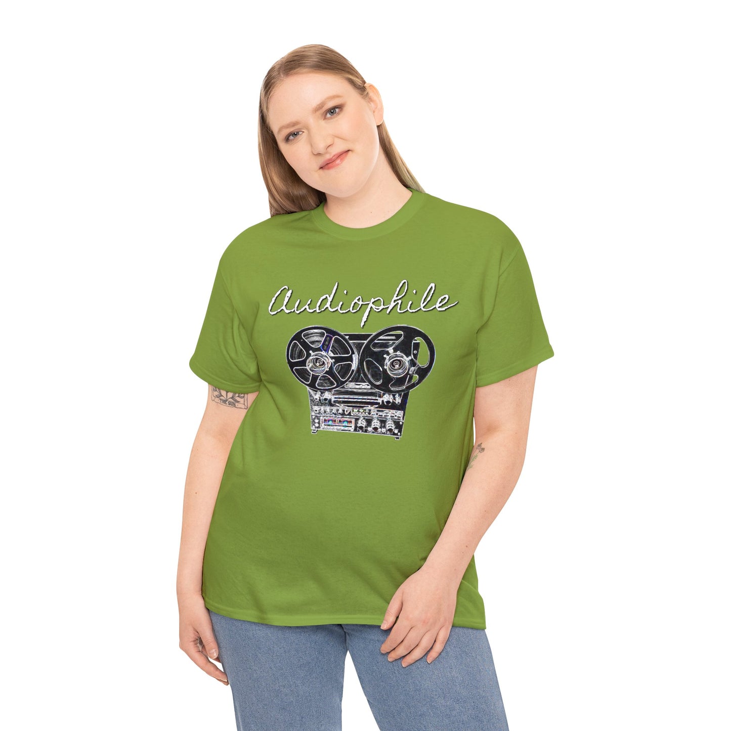 Vintage Reel-to-Reel Tape Player Unisex Heavy Cotton Tee
