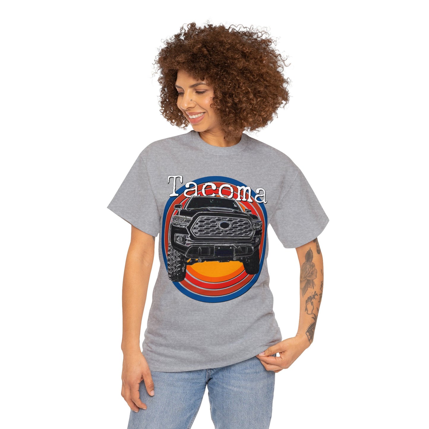 Tacoma 4x4 Pick Up Truck, Off Road Pickup Truck Heavy Cotton Tee