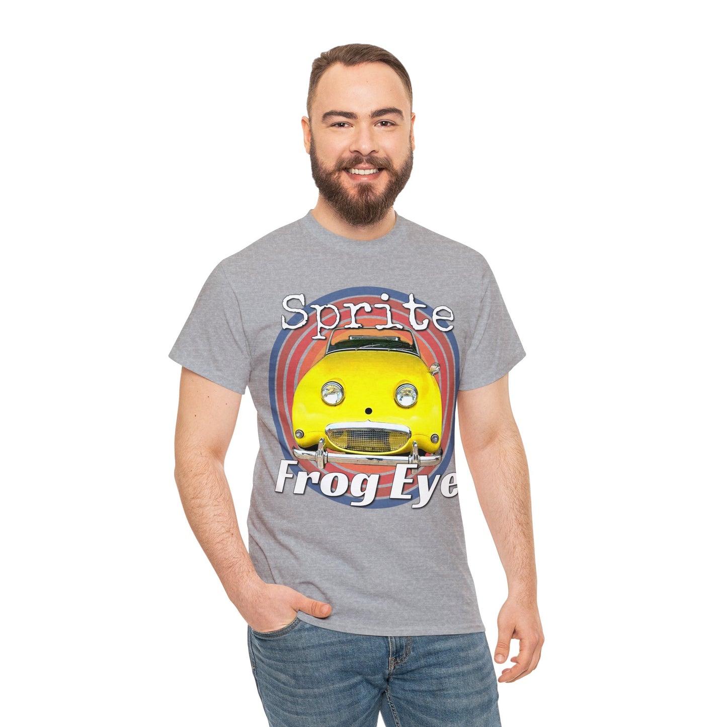 Vintage Retro Sprite Frog Eye Convertible Car Heavy Cotton Tee