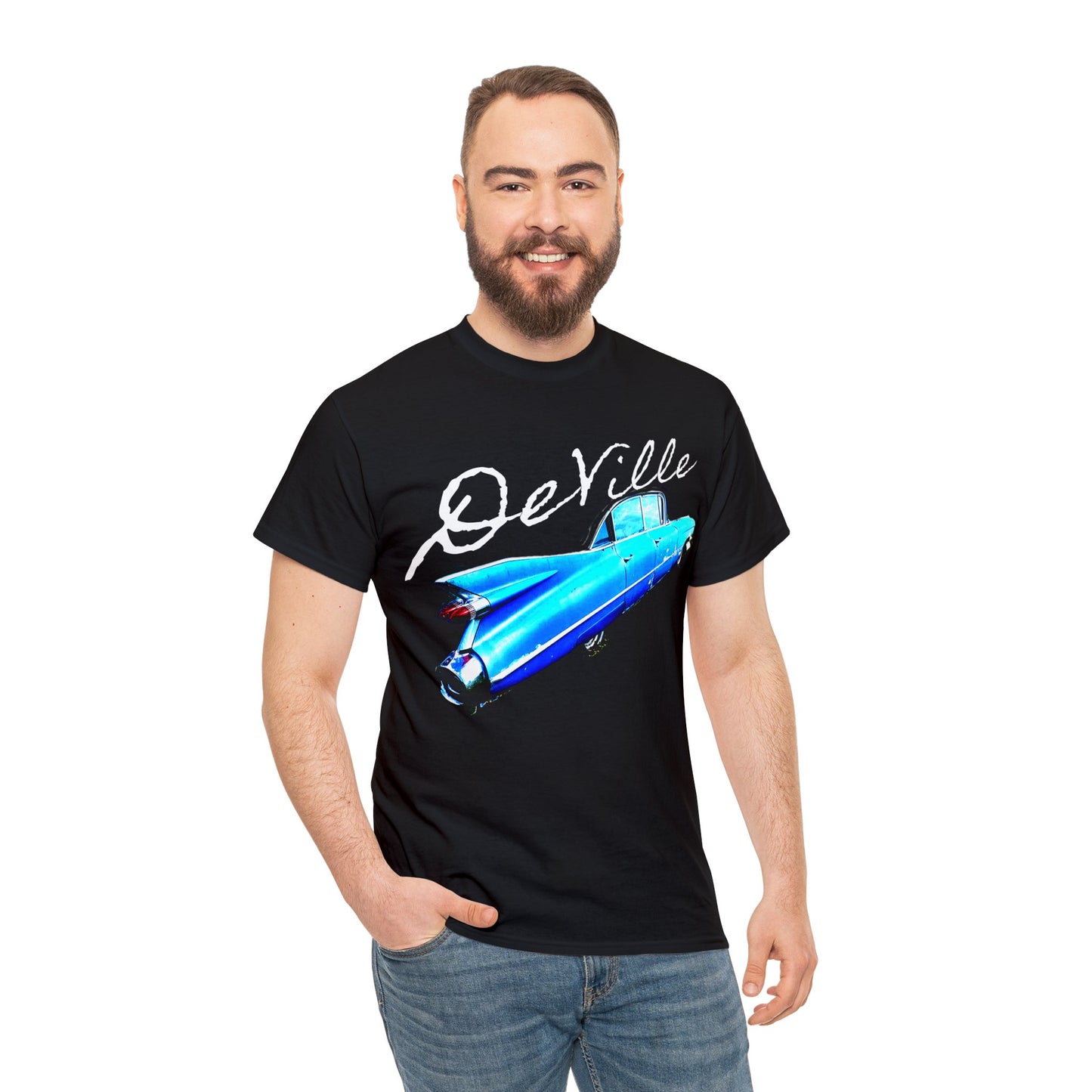 Deville Car, Antique American Car, Retro American Car, Caddy Heavy Cotton Tee