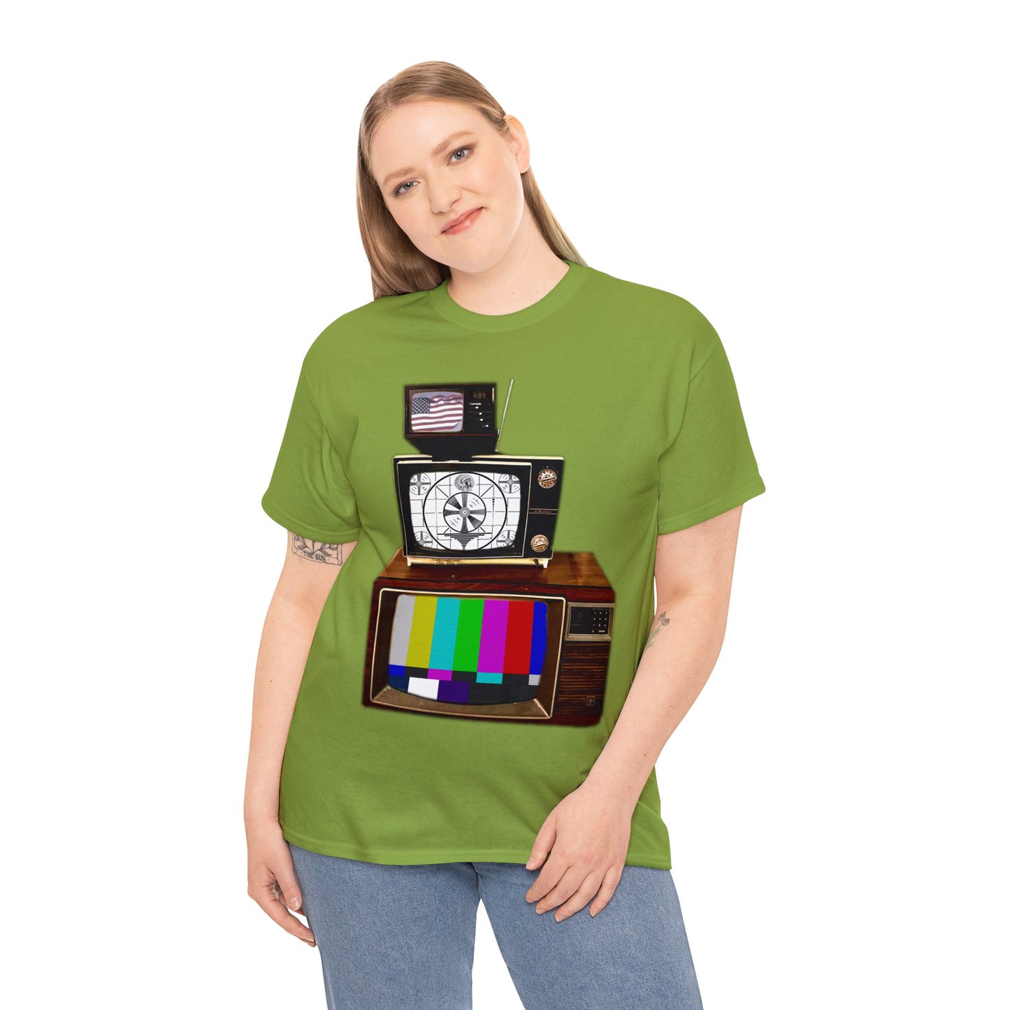 Vintage Televisions, Tube TV, Sign Off Screen, Old School, Vintage, Retro Heavy Cotton Tee