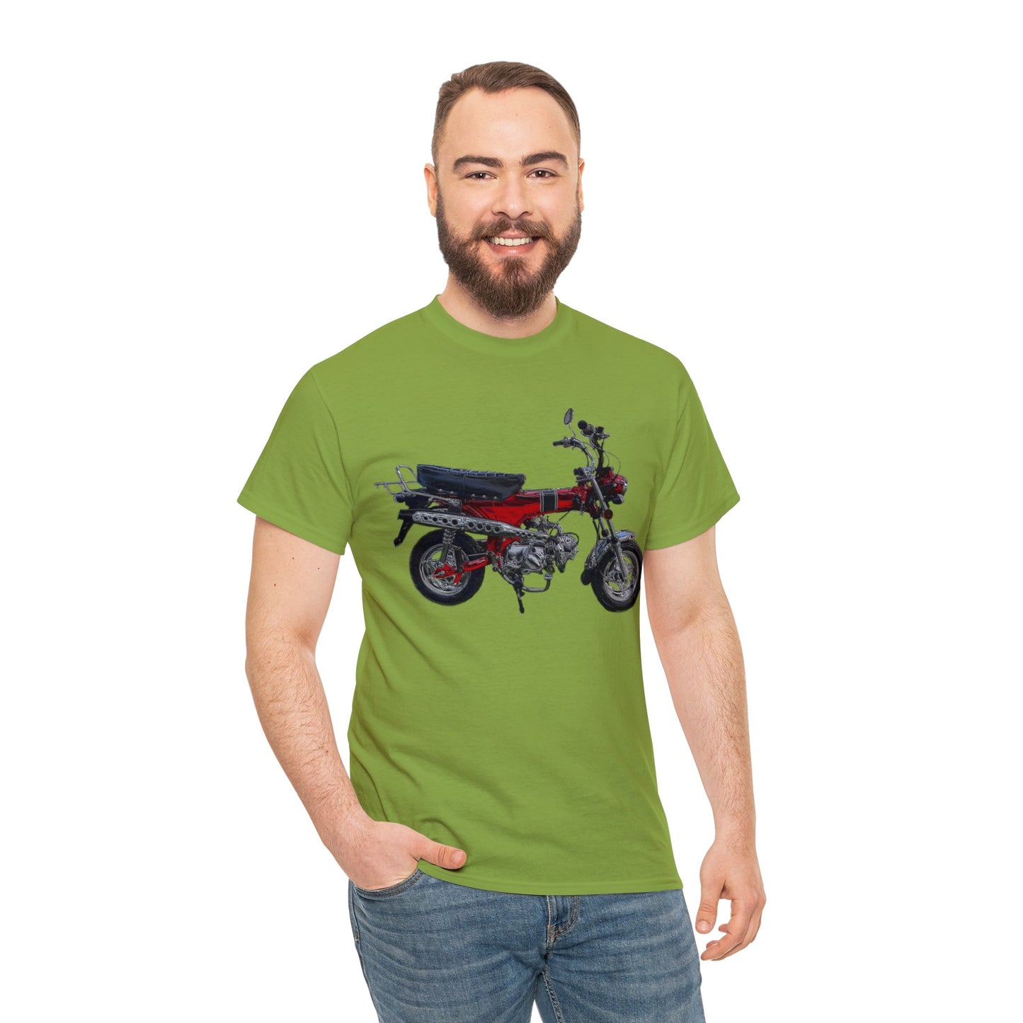 Trail 70 Mini BIke, Vintage Mini Bike, Retro Mini Bike Heavy Cotton Tee