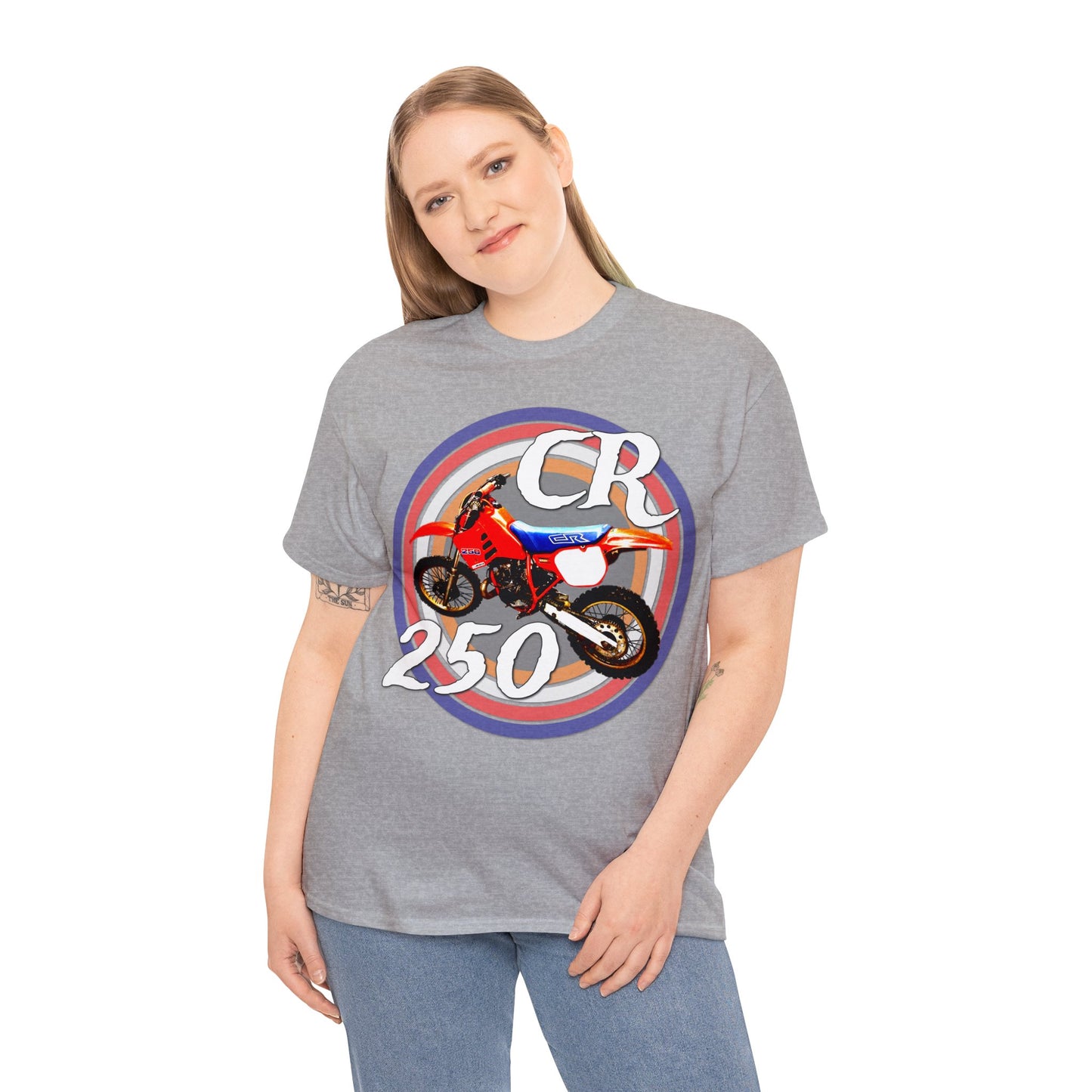 CR 250 R Vintage Retro Motorcross Motocross Motorcycle Dirt Bike Heavy Cotton Tee