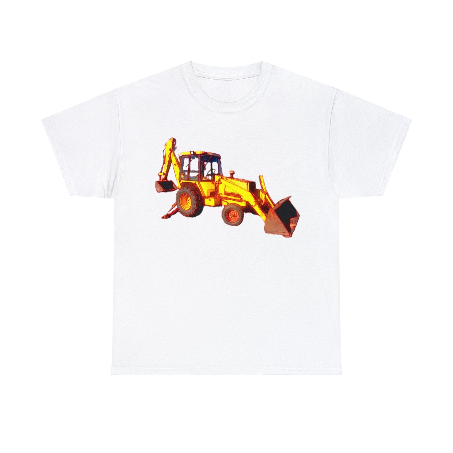 Back Hoe, Tractor, Bulldozer, Excavator, Construction, Under Construction Heavy Cotton Tee