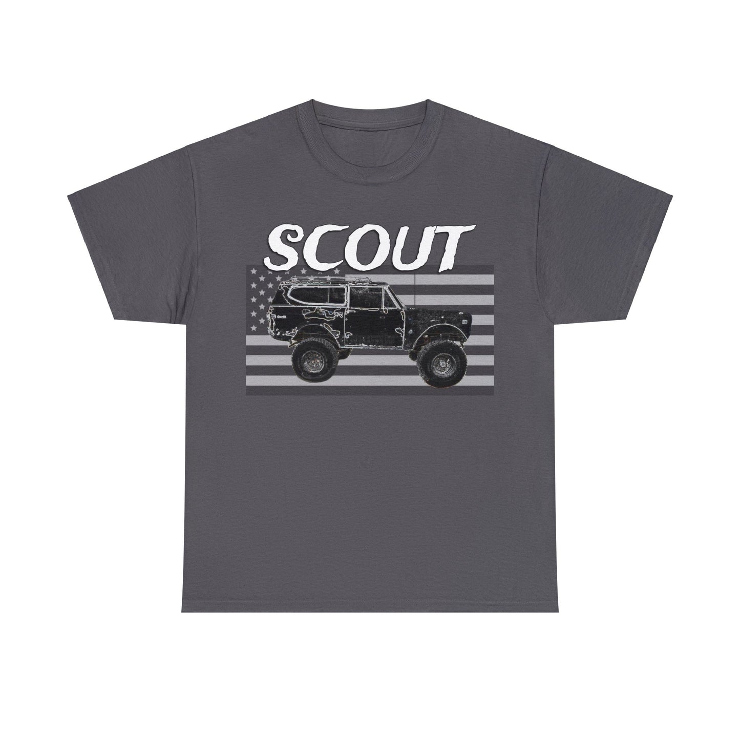 Scout Truck, 4x4 Truck, Vintage Off Road Truck, Retro 4 Wheel Drive Truck Heavy Cotton Tee