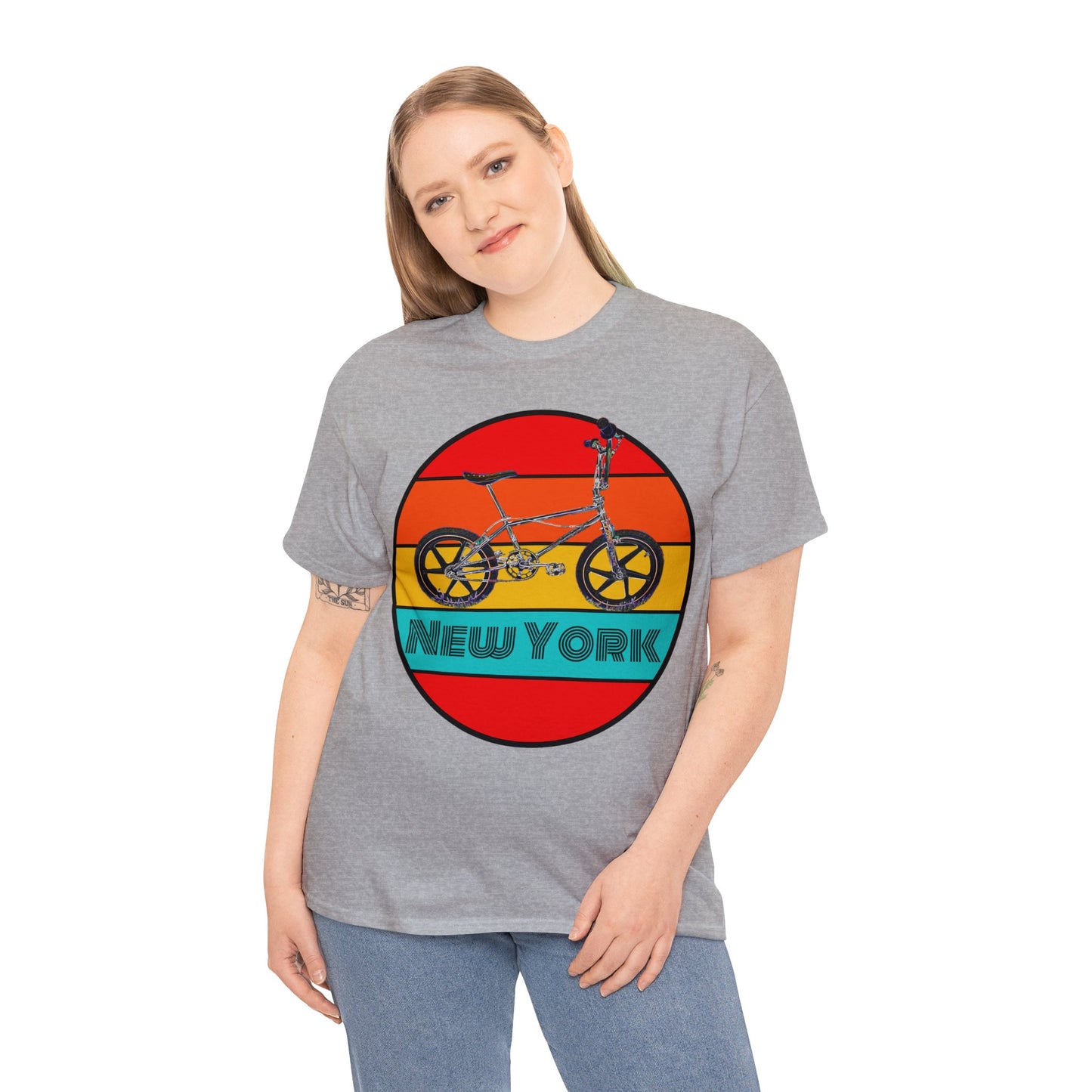 New York City BMX Bike, Cool Old School BMX Bicycle, Dirt Bike Vintage Retro Heavy Cotton Tee