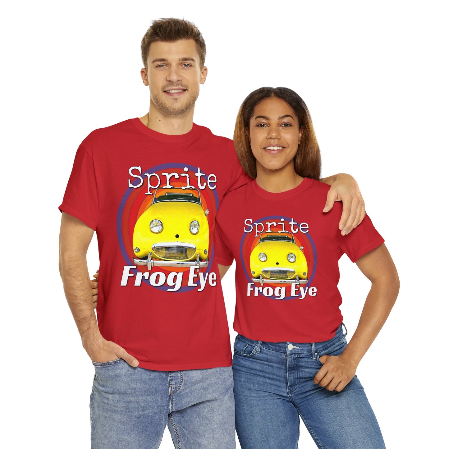 Vintage Retro Sprite Frog Eye Convertible Car Heavy Cotton Tee