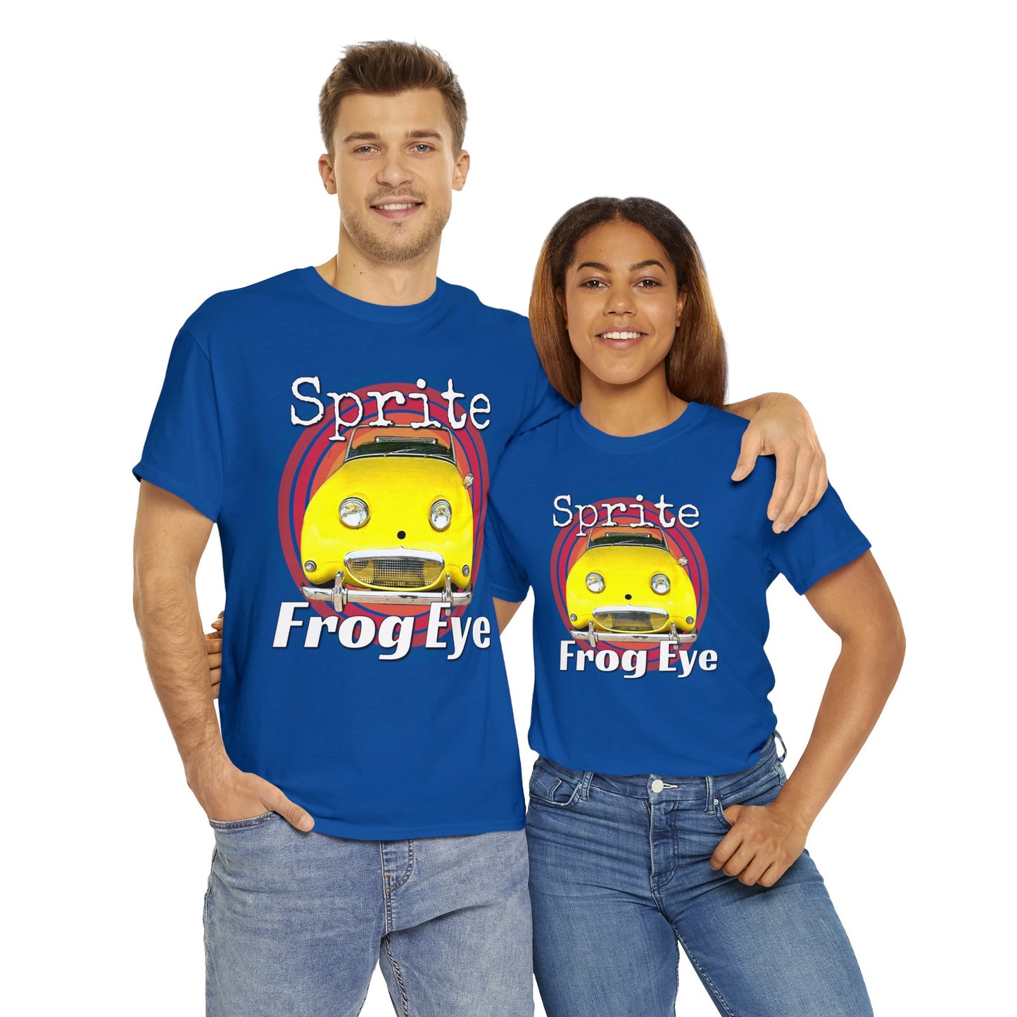 Vintage Retro Sprite Frog Eye Convertible Car Heavy Cotton Tee