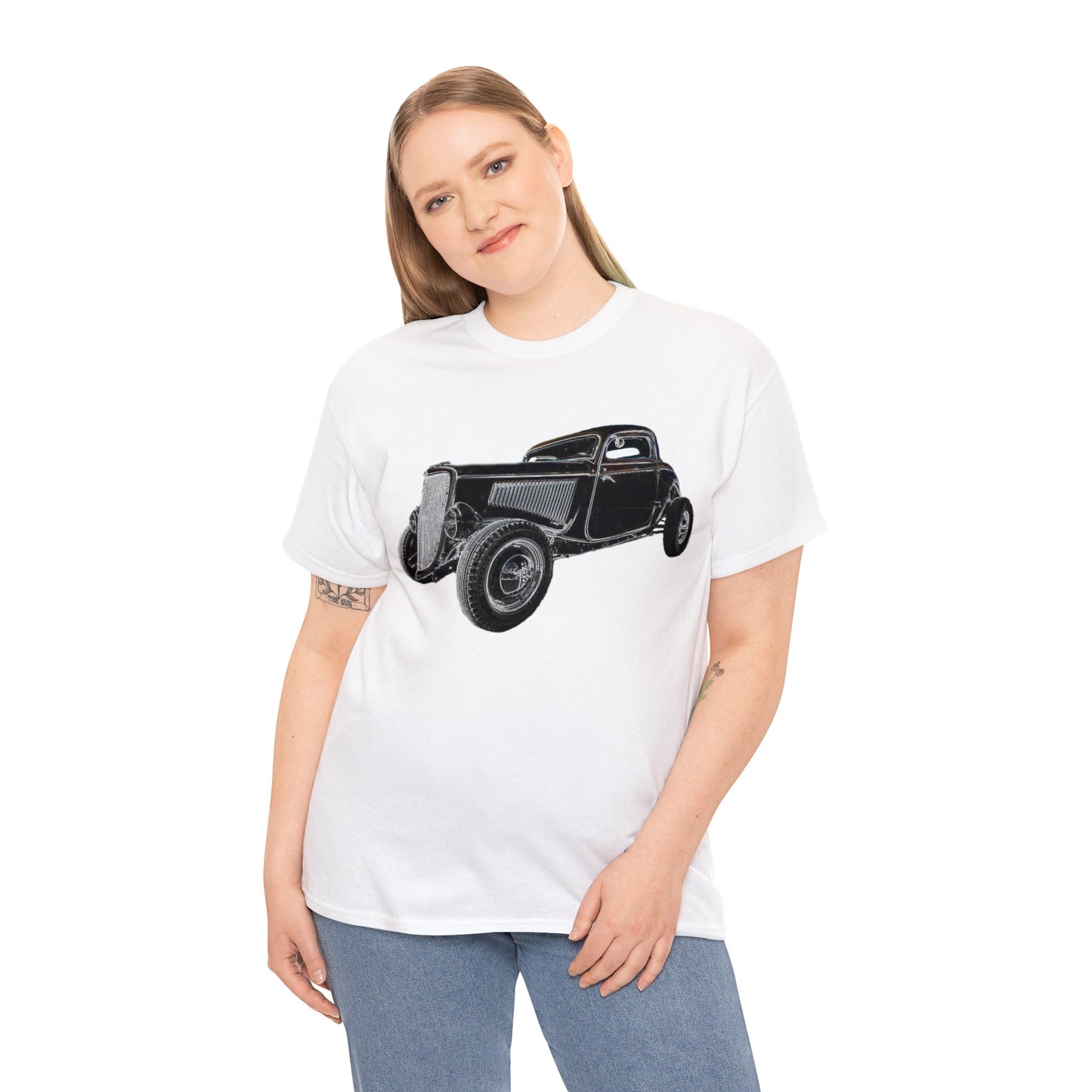 Hot Rod, Retro Rat Rod Car, Antique Automobile, Vintage Car, Rockabilly Heavy Cotton Tee
