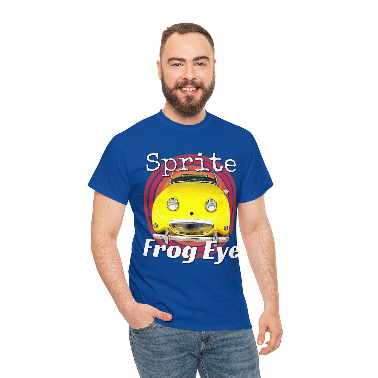 Vintage Retro Sprite Frog Eye Convertible Car Heavy Cotton Tee
