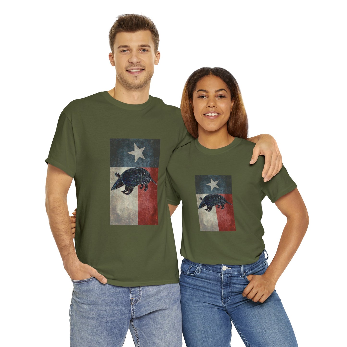 Vintage Texas Flag Armadillo Heavy Cotton Tee