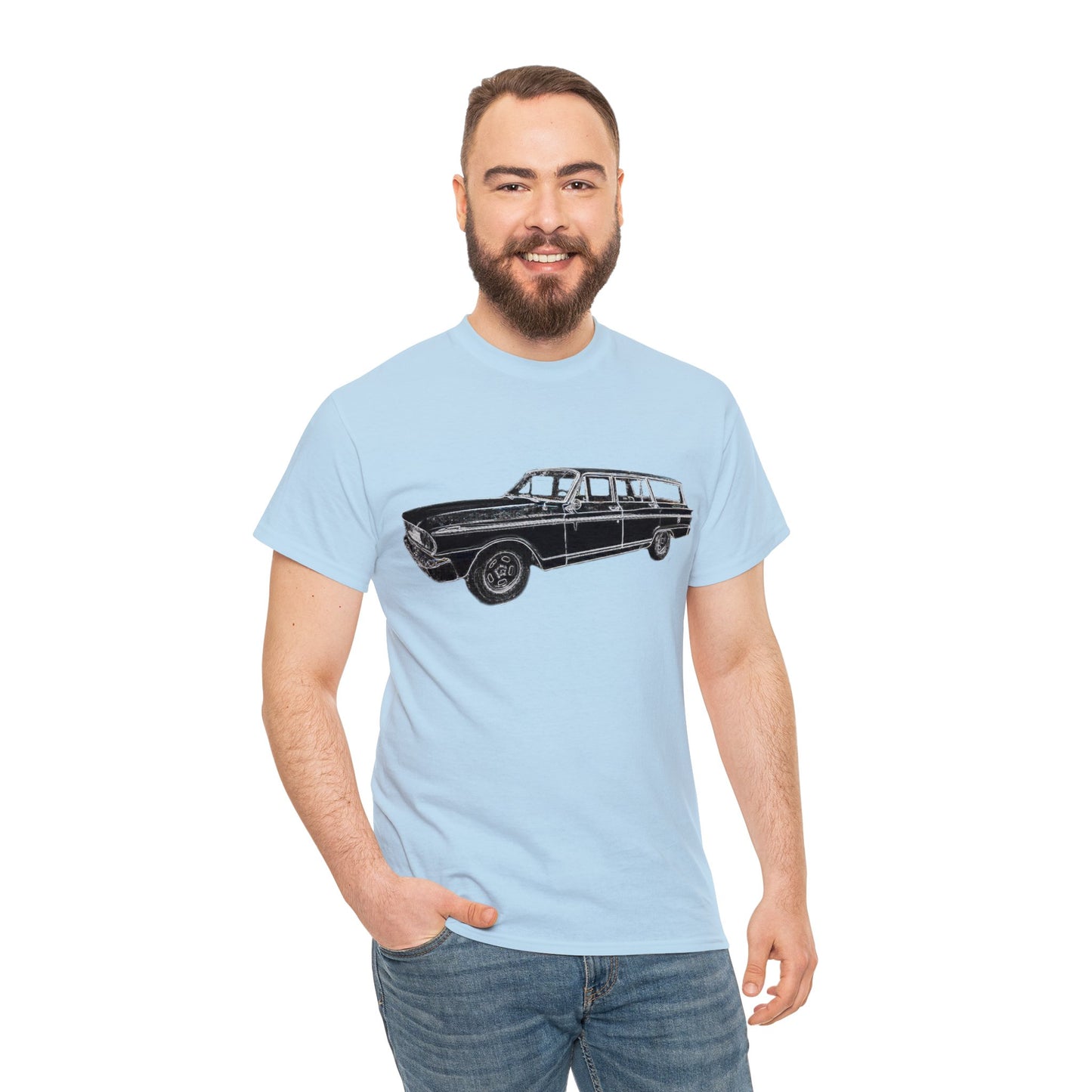 Vintage 1960s Station Wagon, Station Wagon, Family Car Heavy Cotton Tee