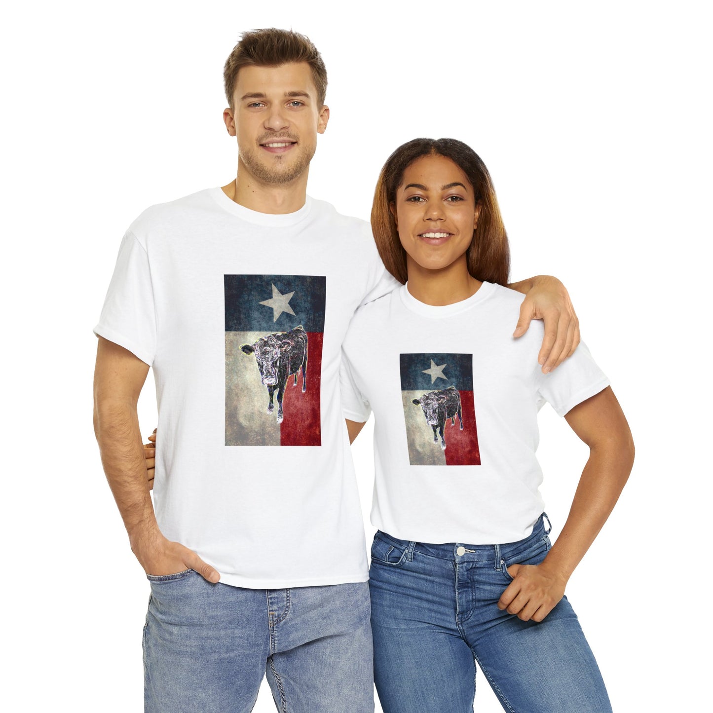 Vintage Retro Cow on the Farm Heavy Cotton Tee