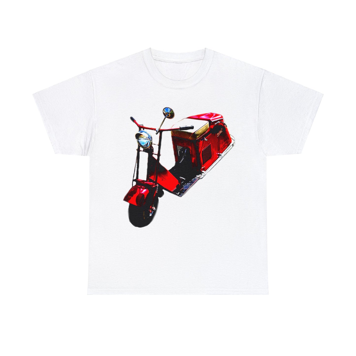Vintage Scooter, 1940s Scooter, Red Scooter, Red Moped Heavy Cotton Tee