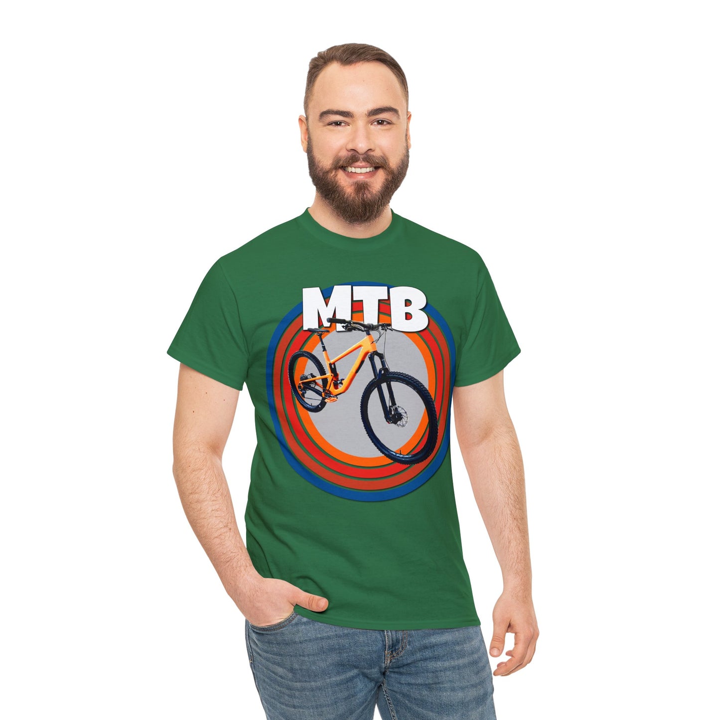 Mountain Bike, Mountain Biker, Full Suspension Mountain Bike, MTB Heavy Cotton Tee