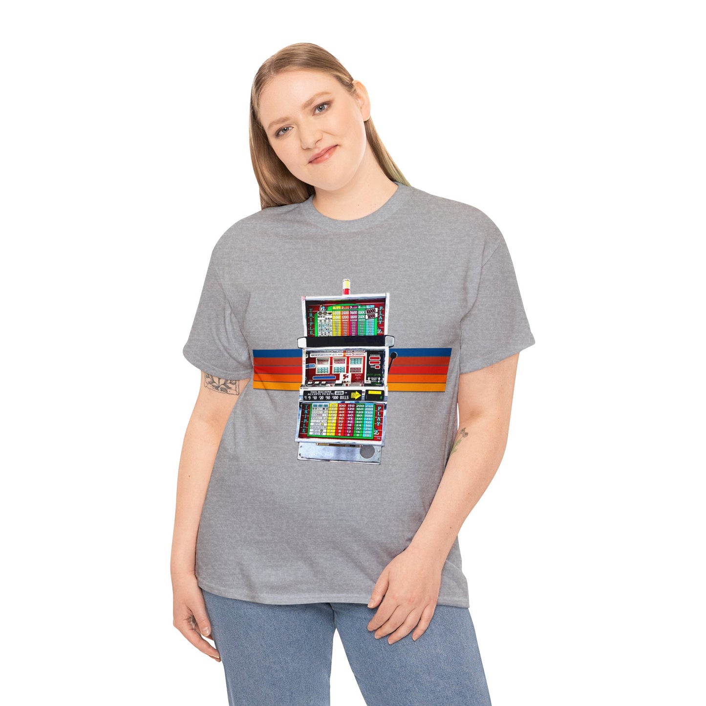 Vintage Slot Machine, Retro Slot Game Machine, Antique Casino Machine Heavy Cotton Tee