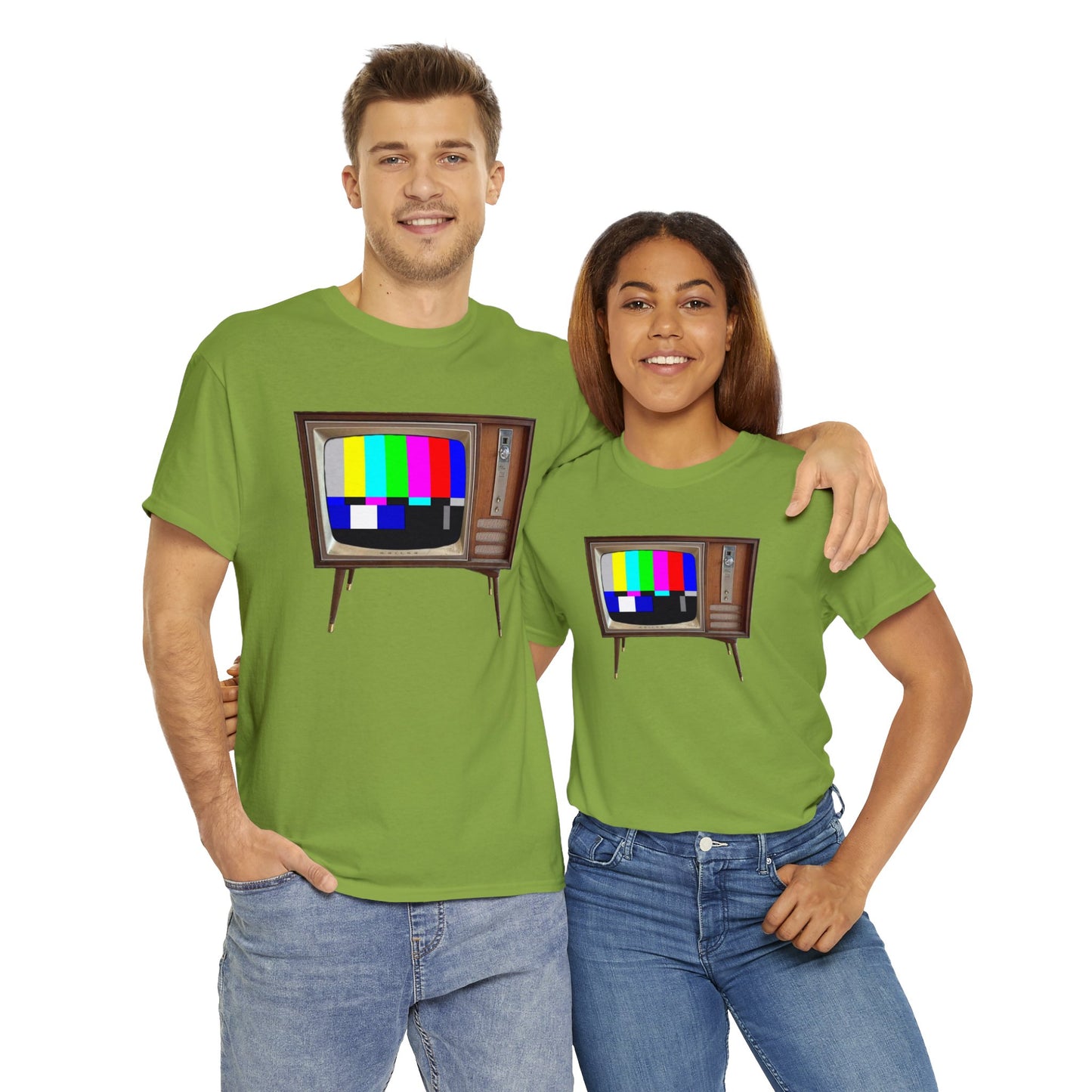 Vintage Television, Tube TV, Sign Off Screen, Old School, Vintage, Retro Heavy Cotton Tee