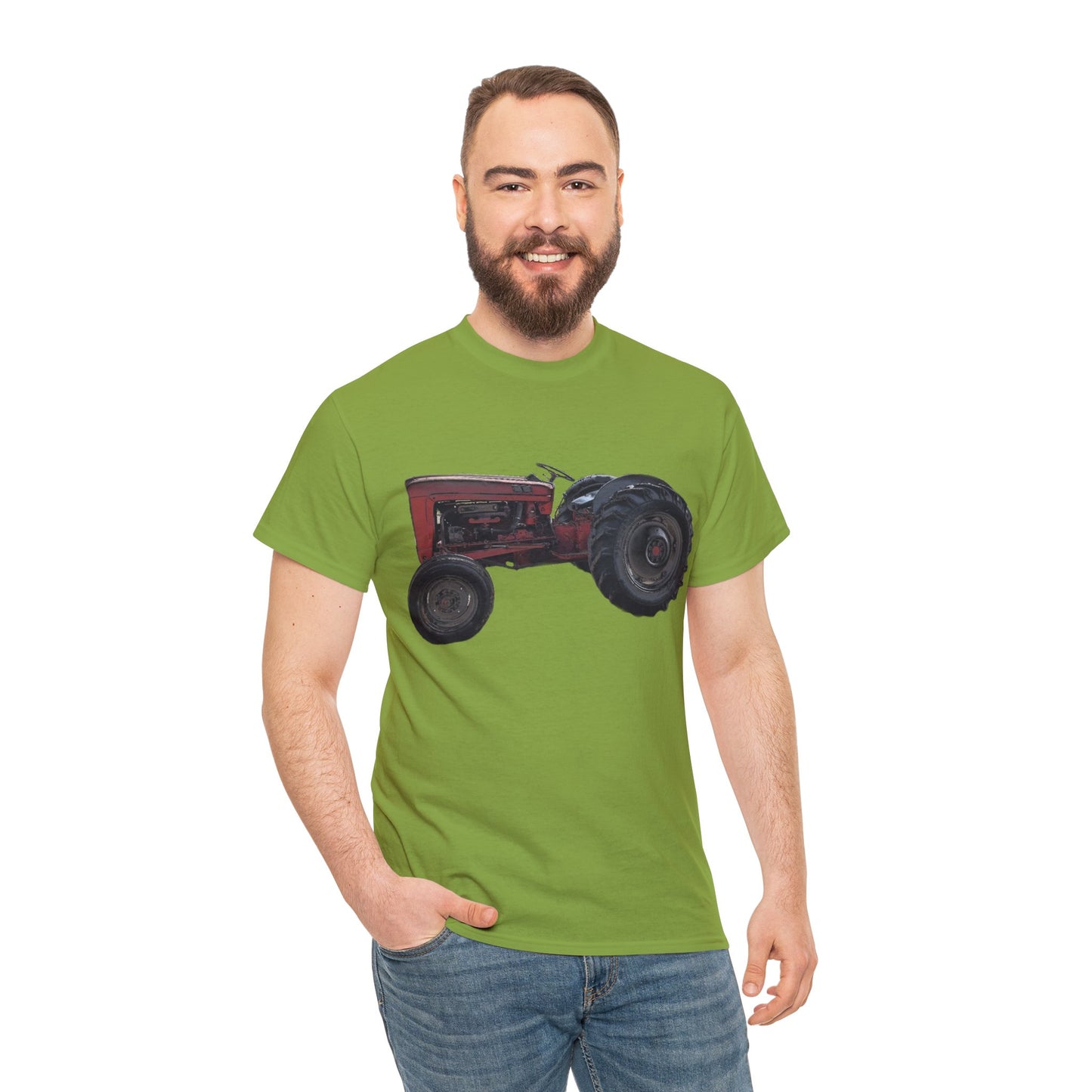 Vintage Retro Farm Tractor Heavy Cotton Tee