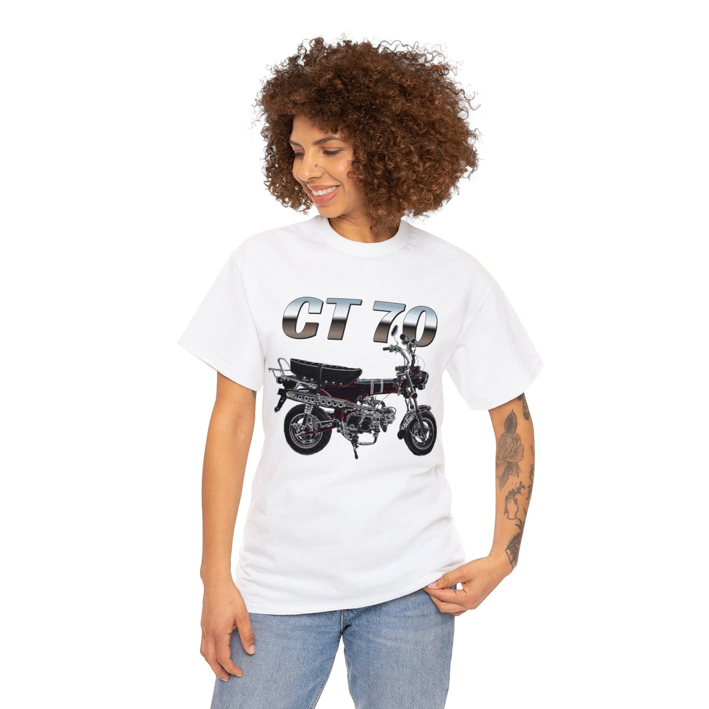 Trail 70 Mini BIke, Vintage Mini Bike, Retro Mini Bike Heavy Cotton Tee